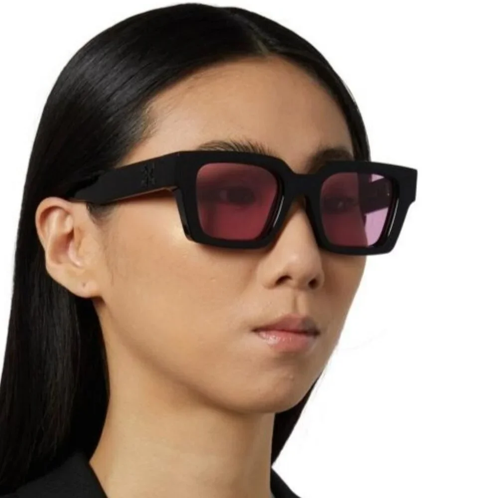 Off-White Men Sunglasses Black Pink Square OERI008 VIRGIL 1030 NEW AUTHENTIC